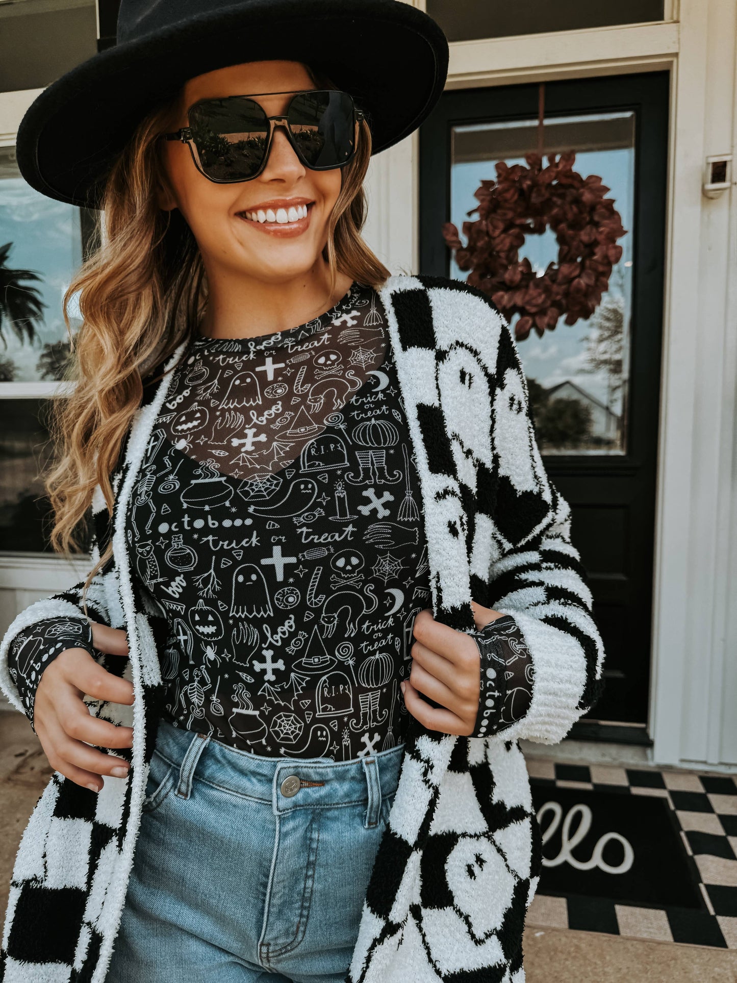 SPOOKY HALLOWEEN MESH TOP