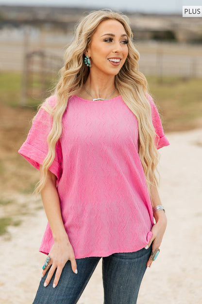 Curvy Textured Dolman Sleeve Top