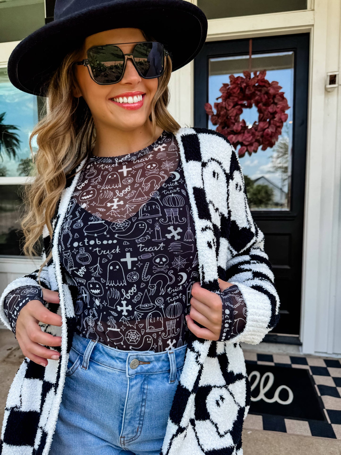 SPOOKY HALLOWEEN MESH TOP