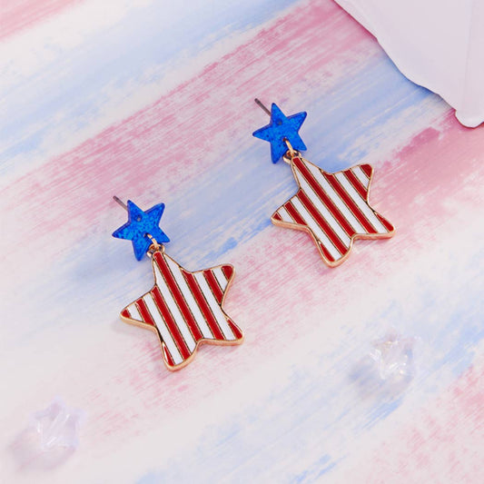 USA Star Earrings