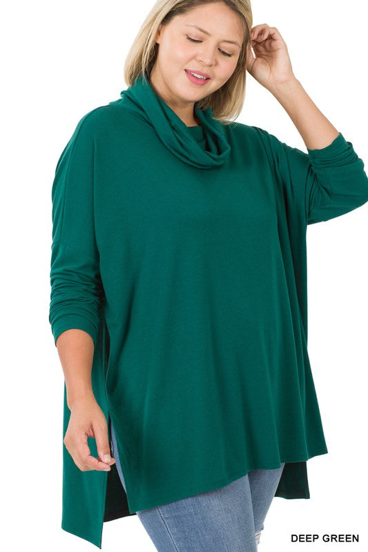 Curvy Olive Cowlneck