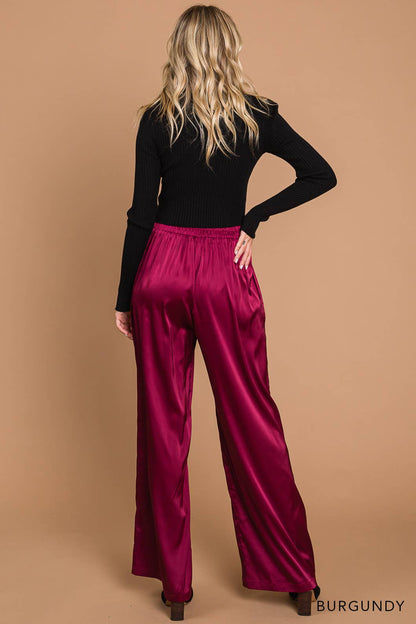 Satin Wide Leg Pants