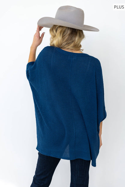 PLUS SIZE Crochet Oversized Relaxed Fit Poncho Top