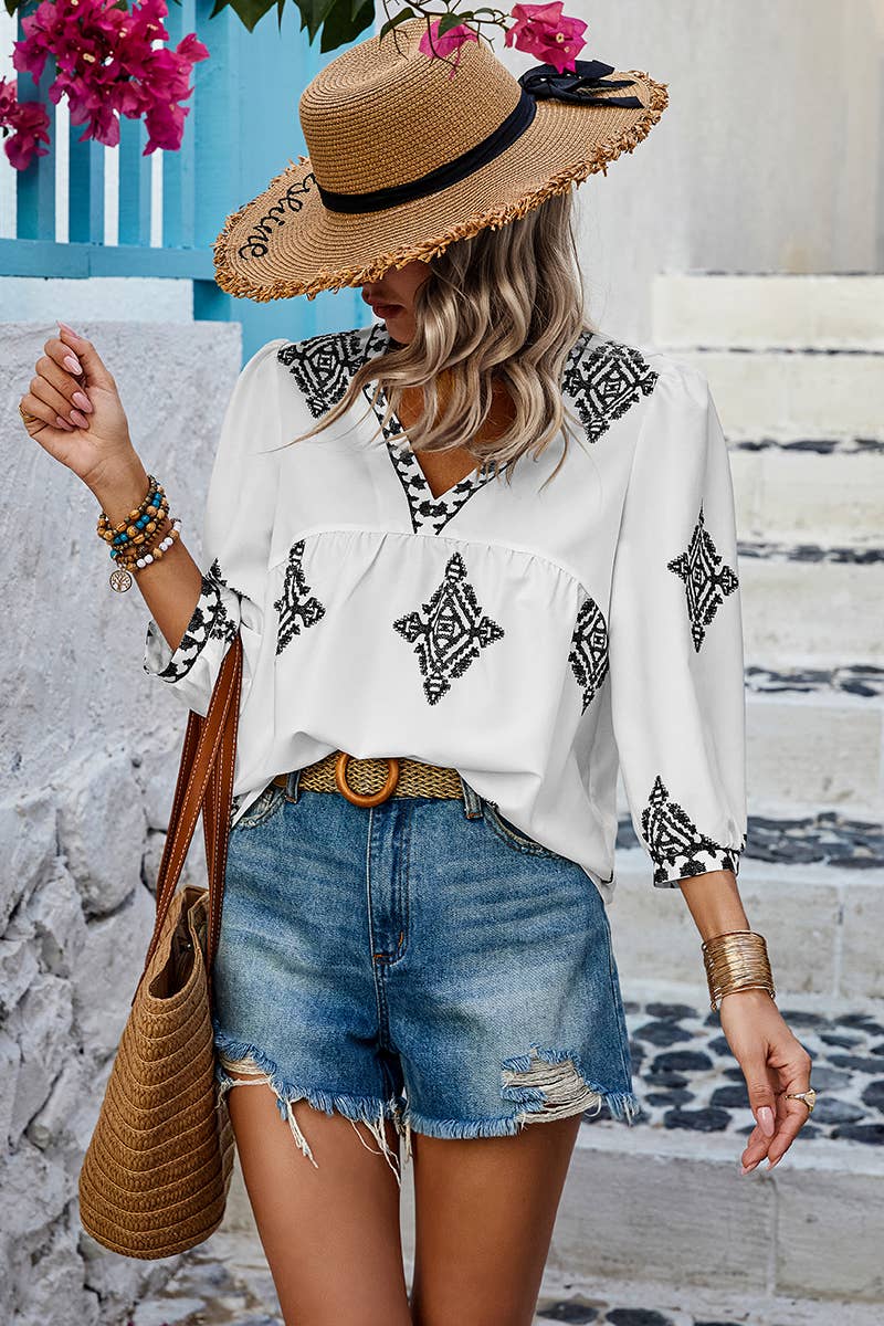 Boho Blue Blouse