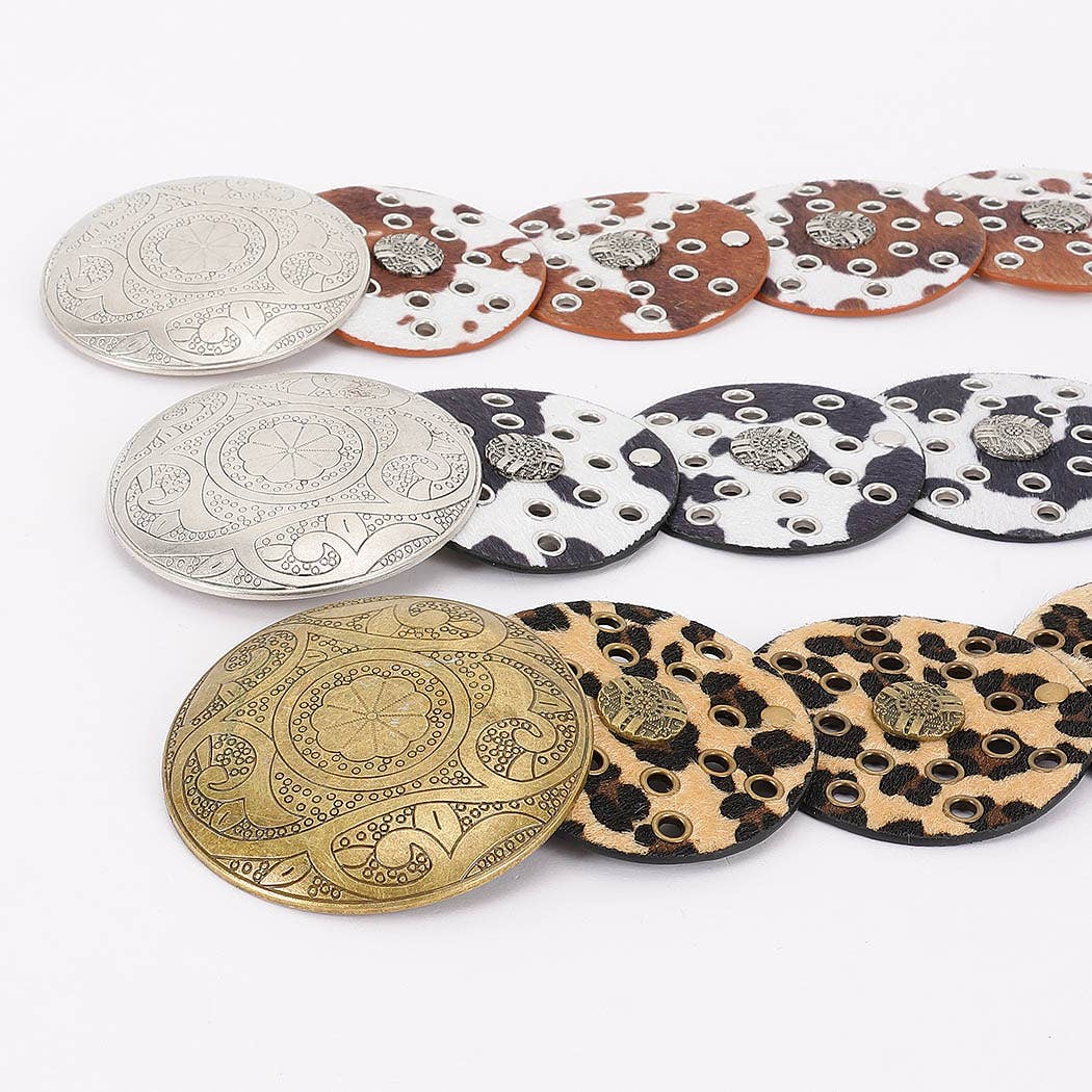 Faux animal Fur Disc Belt