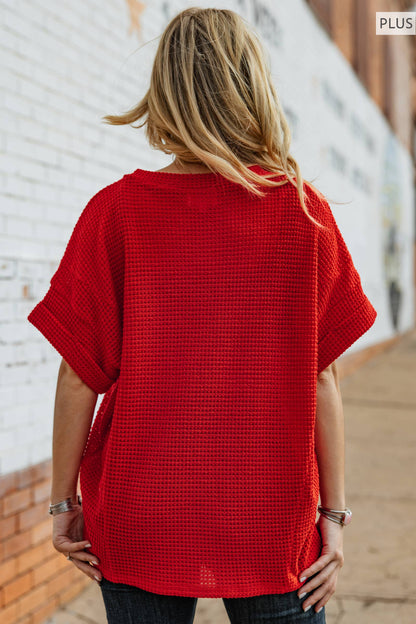 Curvy V Neckline Relaxed Top