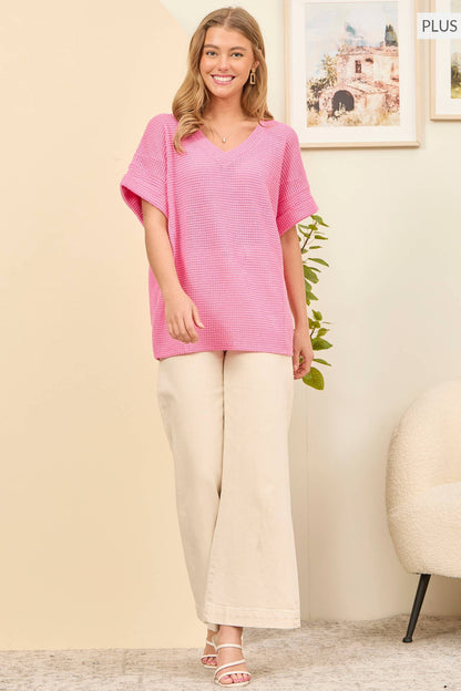 Curvy V Neckline Relaxed Top