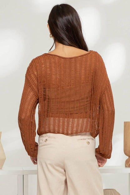 Sheer Crochet Pullover