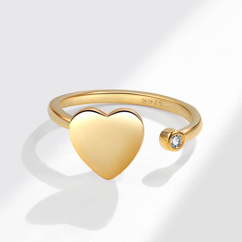 Heart Anxiety Fidget Spinner Ring in 925 Sterling Silver