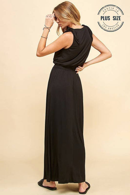 Solid Smocked Maxi Dress