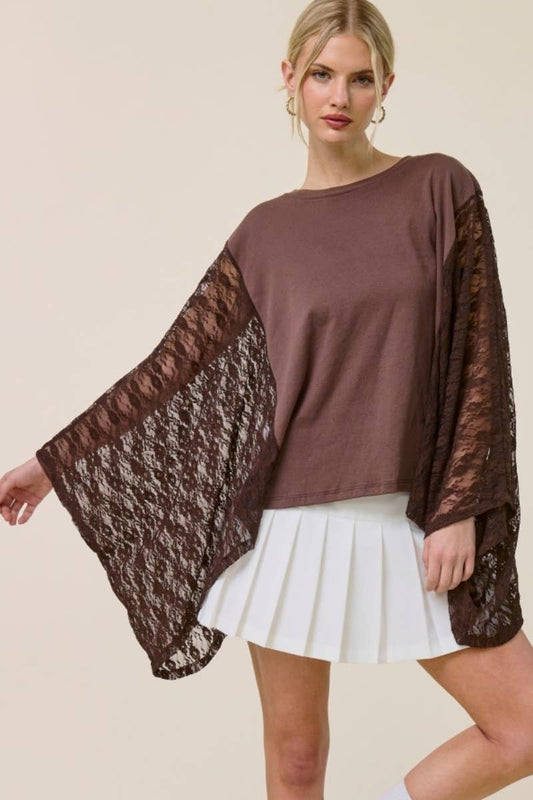 LACE SLEEVE TOP