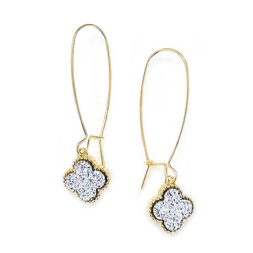 Druzy Clover Earrings