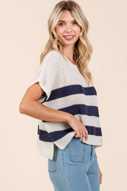 Dolce Drop Shoulder Striped Top