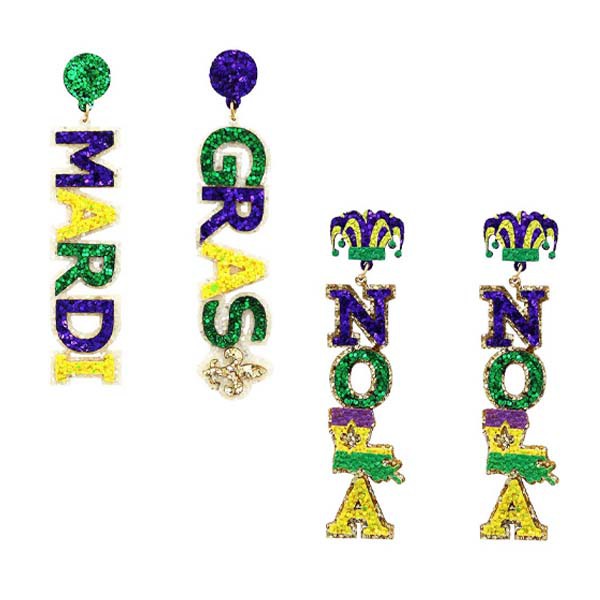 Mardi Gras Earrings