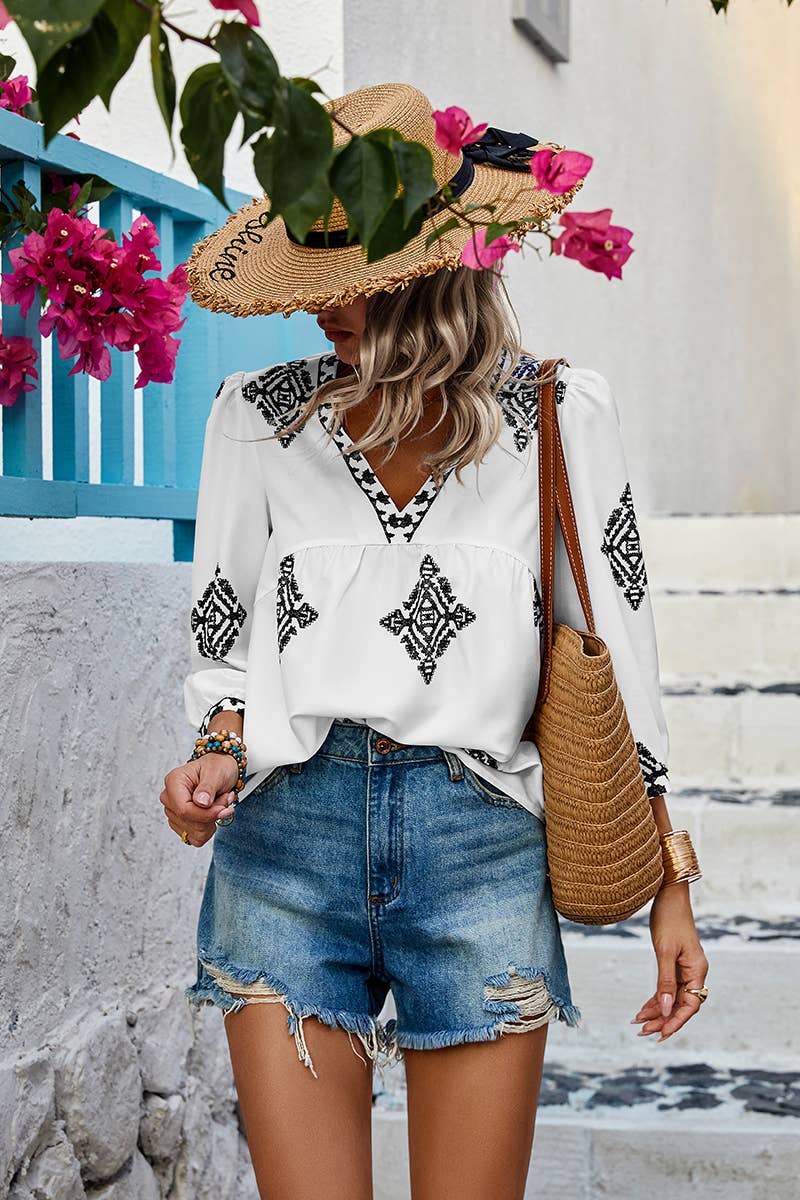 Boho Blue Blouse