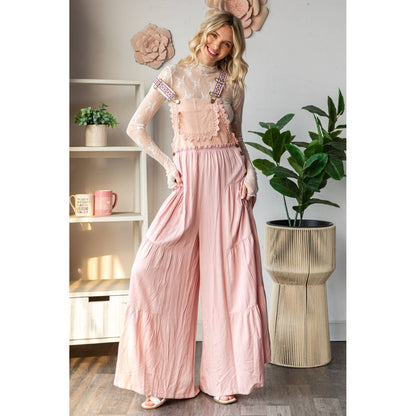 Embroidered Strap Flowy Jumpsuit