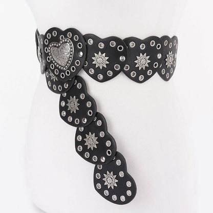 Faux Leather Heart Shape Vintage Belt