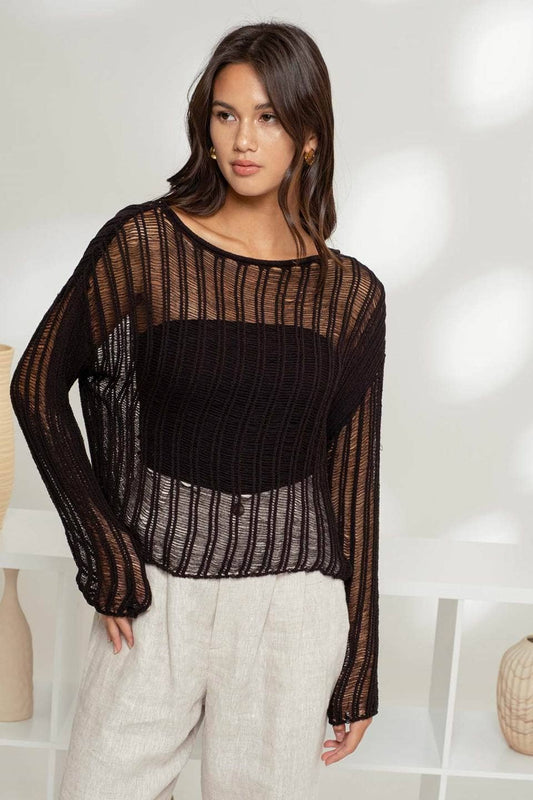 Sheer Crochet Pullover