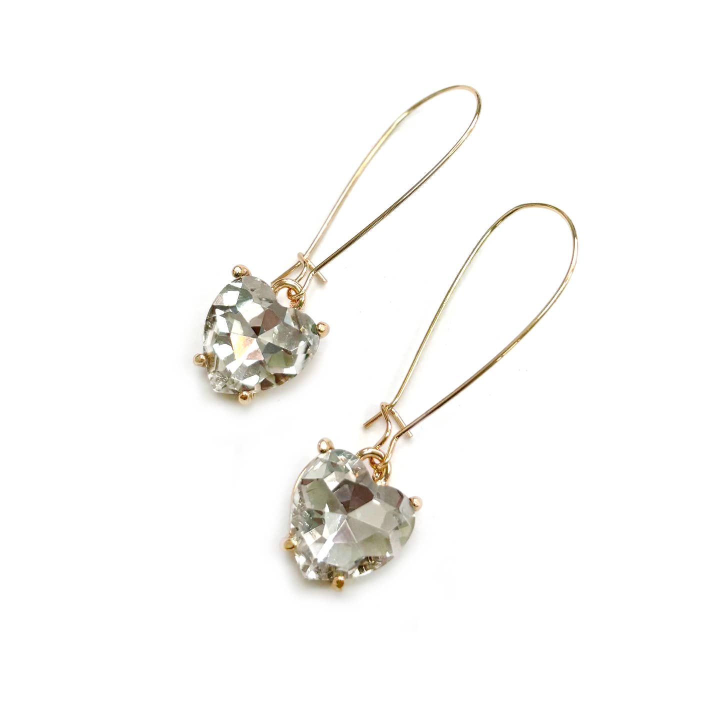 Heart Glass Charm with Kidney Wire Dangle Earrings