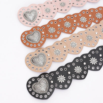 Faux Leather Heart Shape Vintage Belt