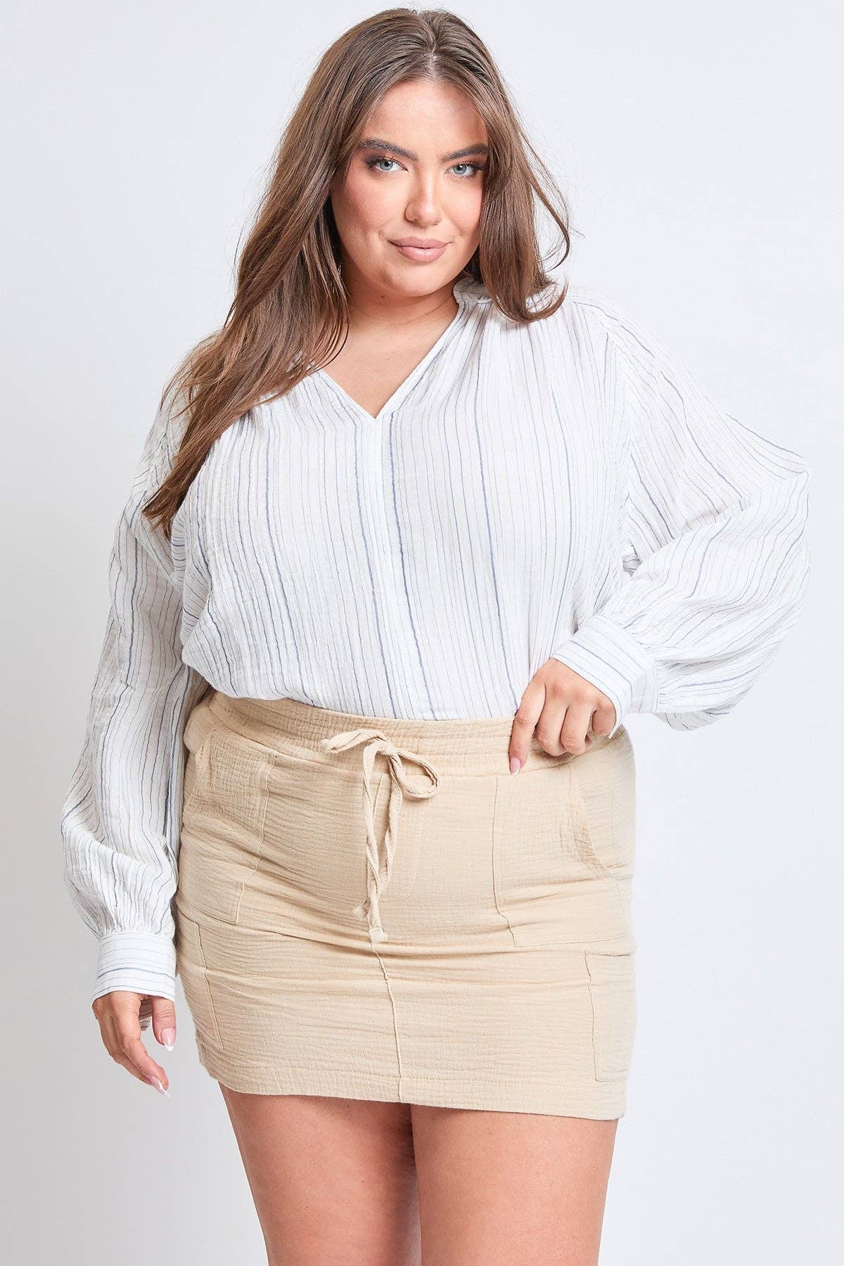 Gauze Cargo Skort