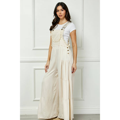 Embroidered Strap Flowy Jumpsuit