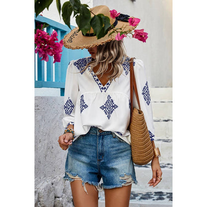 Boho Blue Blouse