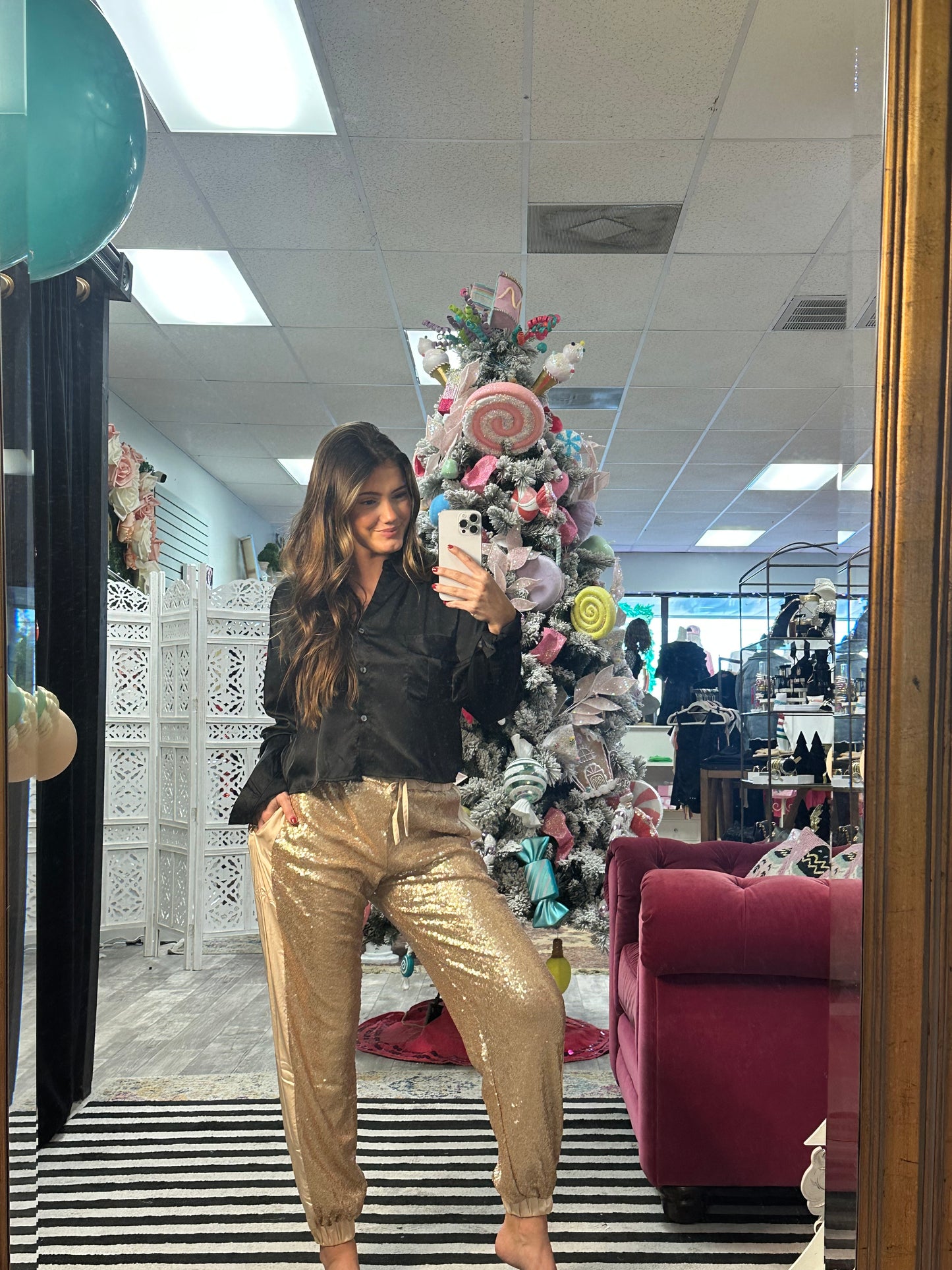 Curvy Sequin Joggers