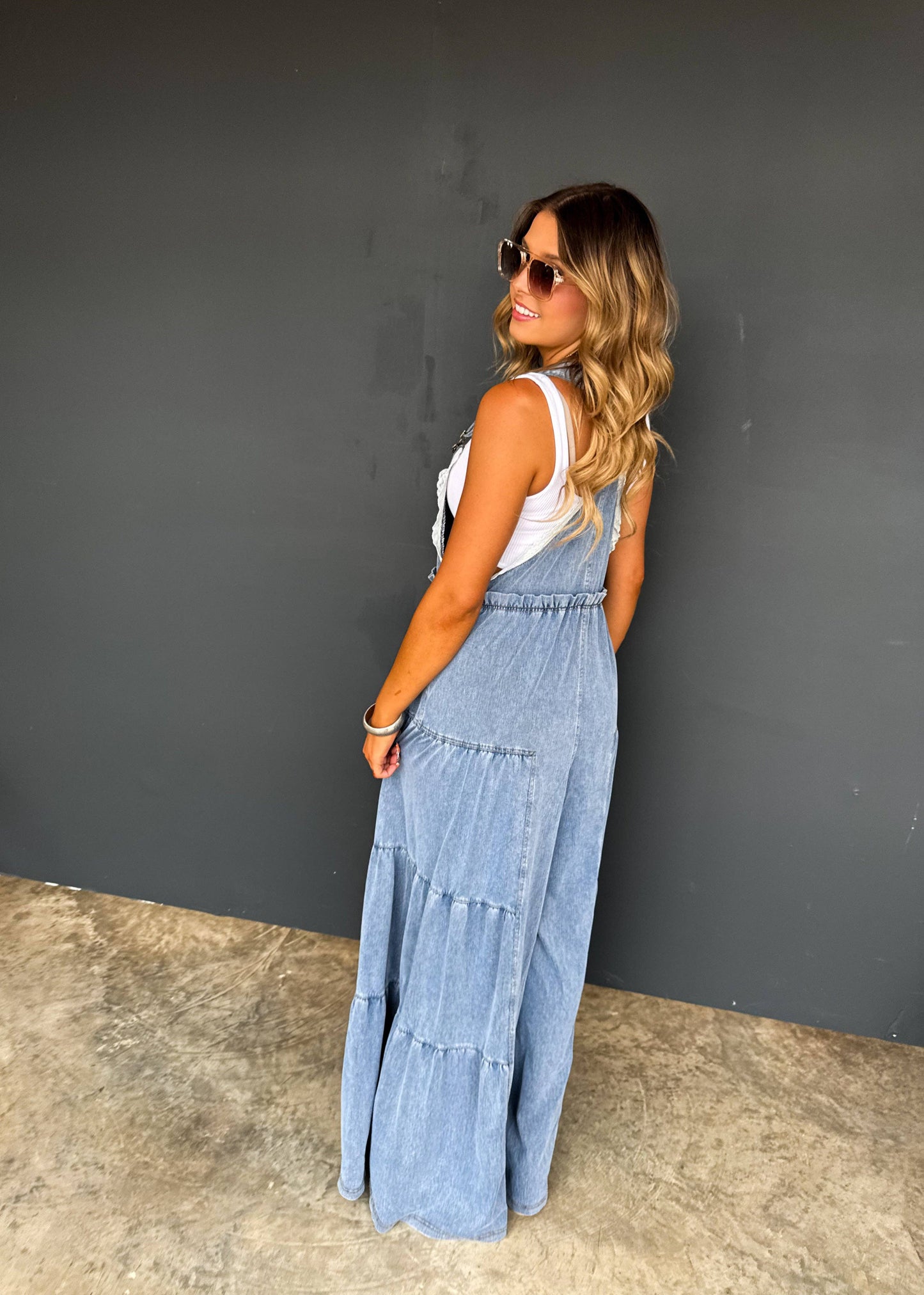 BOHO & LACE DENIM OVERALLS