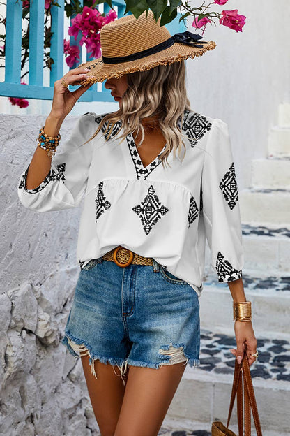 Boho Blue Blouse