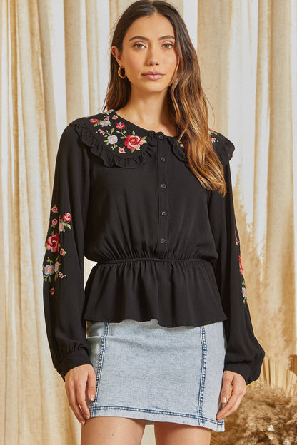 Embroidered Woven Blouse