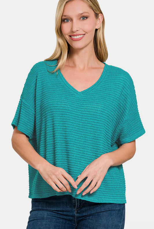 Textured SS Cropped Top