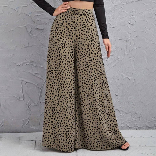 LEOPARD WIDE-LEG PANTS