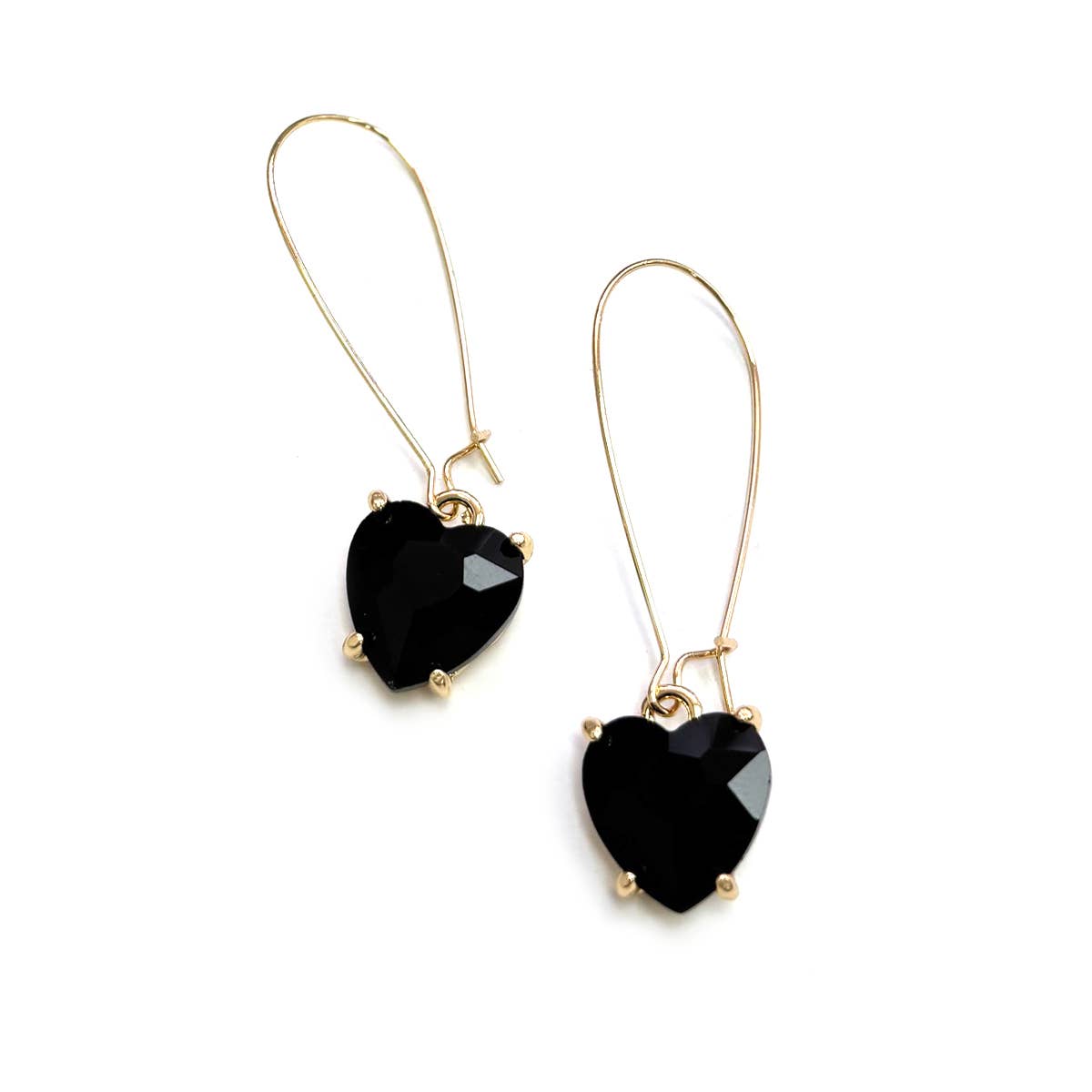Heart Glass Charm with Kidney Wire Dangle Earrings