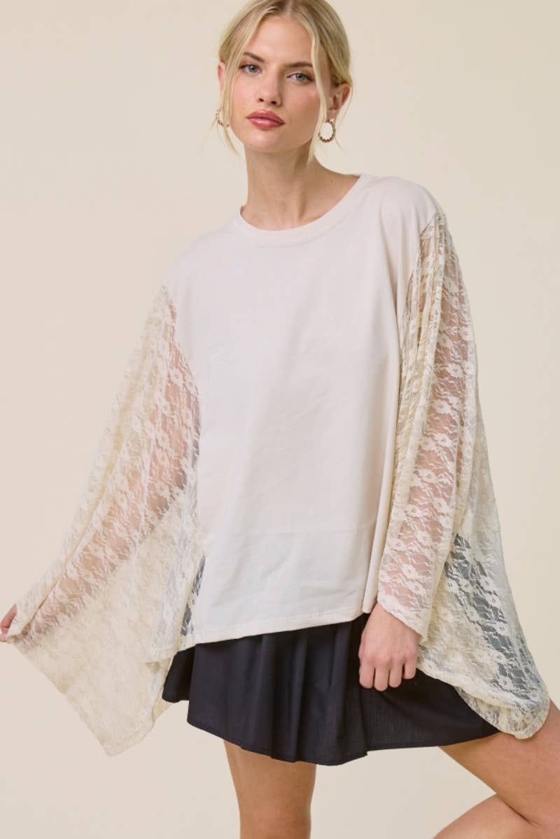 LACE SLEEVE TOP