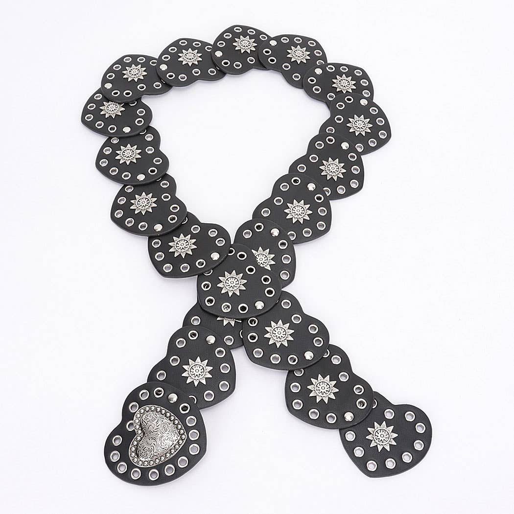 Faux Leather Heart Shape Vintage Belt