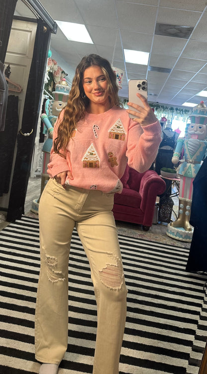 Pink Gingerbread Sweater