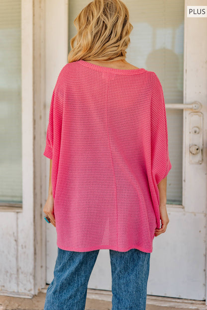 PLUS SIZE Crochet Oversized Relaxed Fit Poncho Top