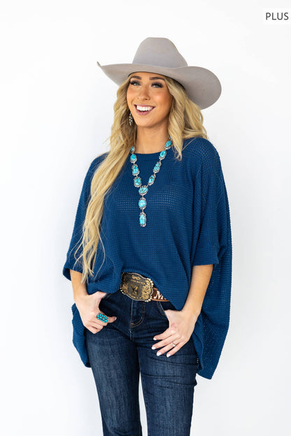 PLUS SIZE Crochet Oversized Relaxed Fit Poncho Top