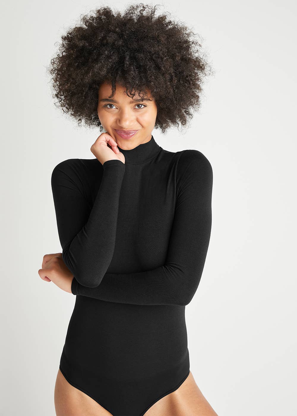 Madelyn Mock Neck Shaping Full Back Bodysuit: Salsa / L/XL