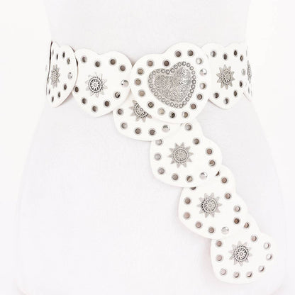 Faux Leather Heart Shape Vintage Belt