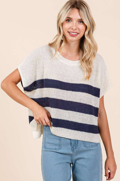 Dolce Drop Shoulder Striped Top
