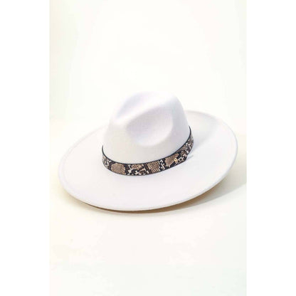 Animal Print Belt Fedora Hat