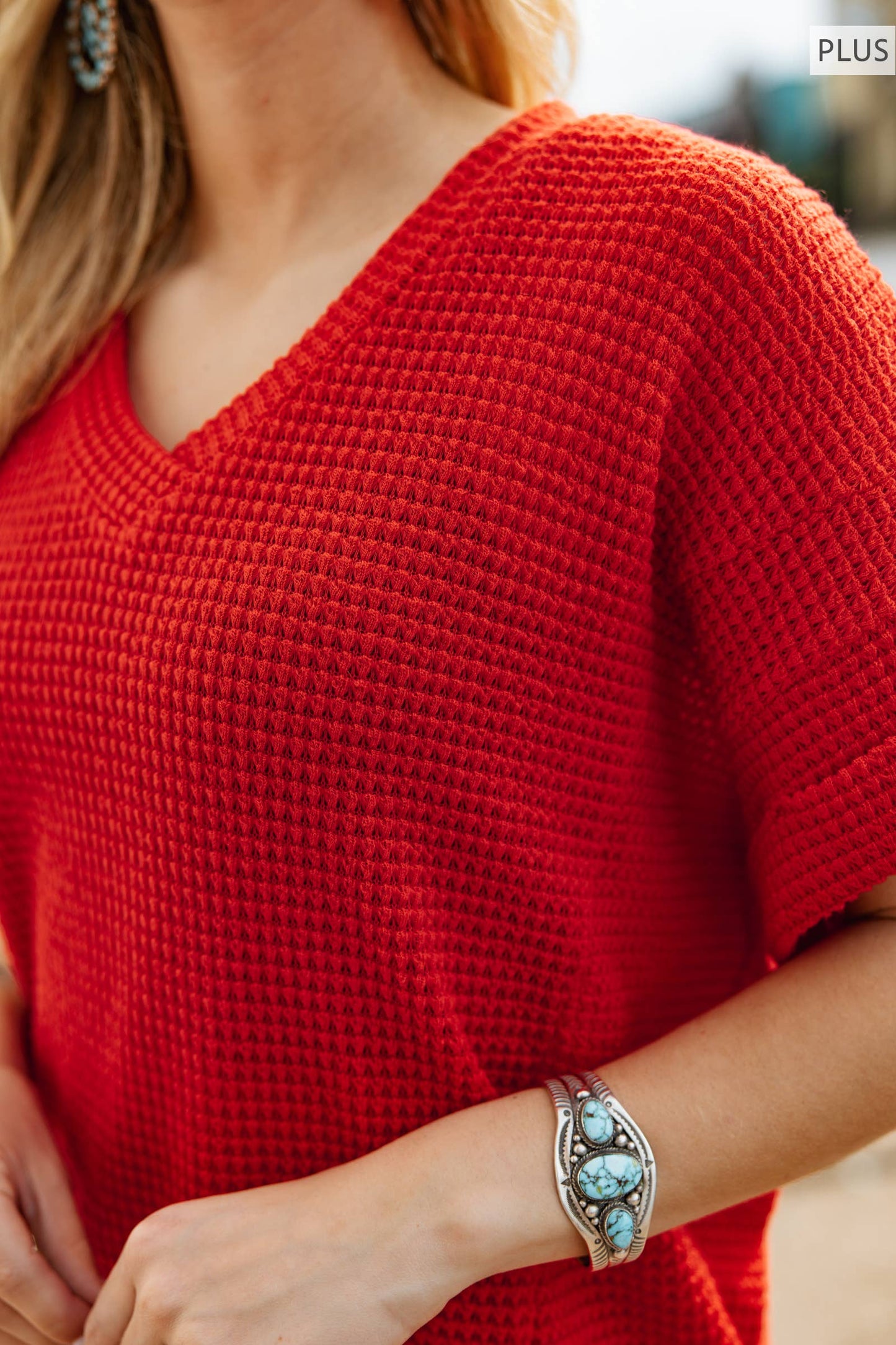 Curvy V Neckline Relaxed Top