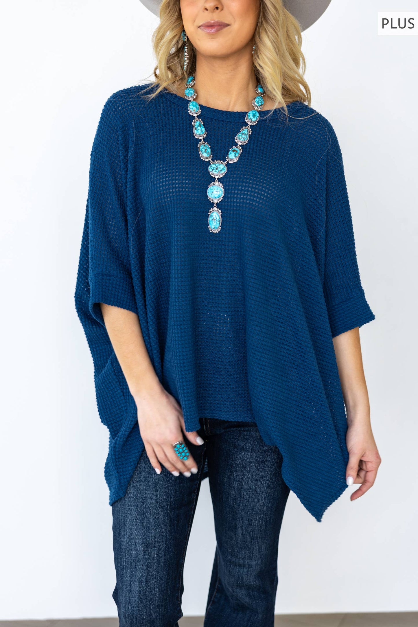 PLUS SIZE Crochet Oversized Relaxed Fit Poncho Top