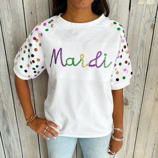 Mardi Sequin Bubble Sleeve