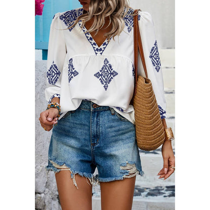 Boho Blue Blouse