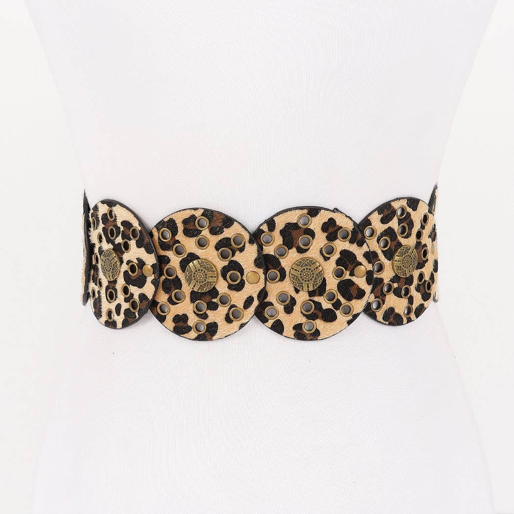 Faux animal Fur Disc Belt