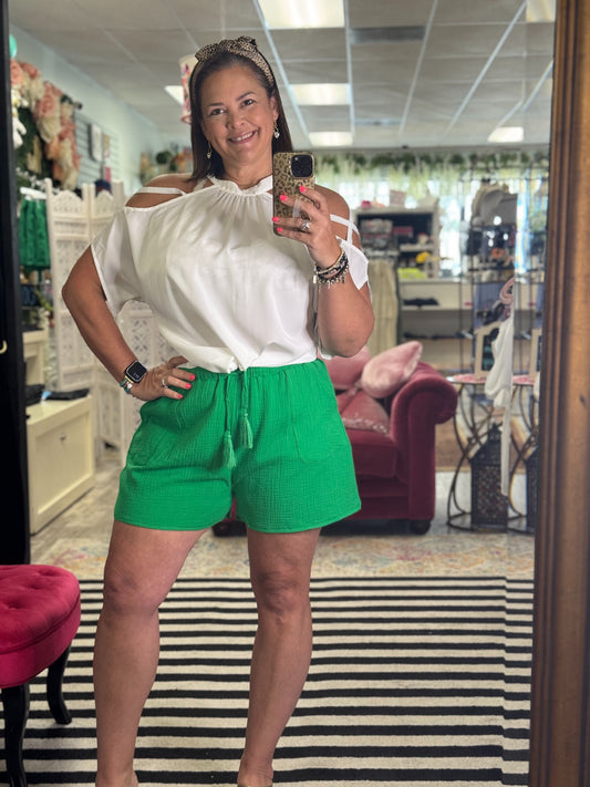 Plus Halter Open Shoulder Top