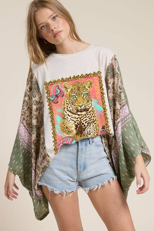 Wild Spirit Leopard Patchwork Top